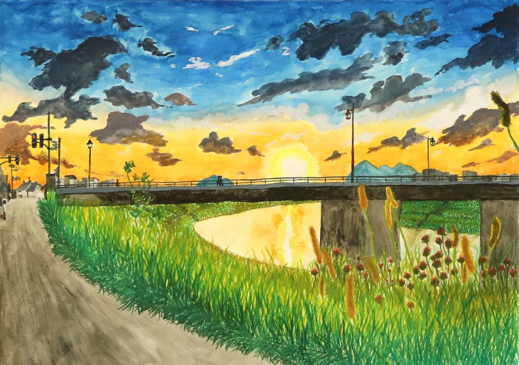 「幻想的な五十嵐川」第一中学校　１年　木村　仁美